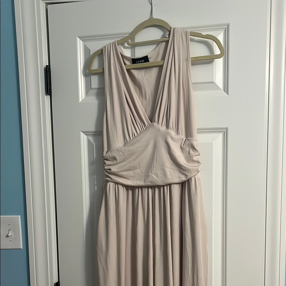 Lush Beige Sleeveless Dress